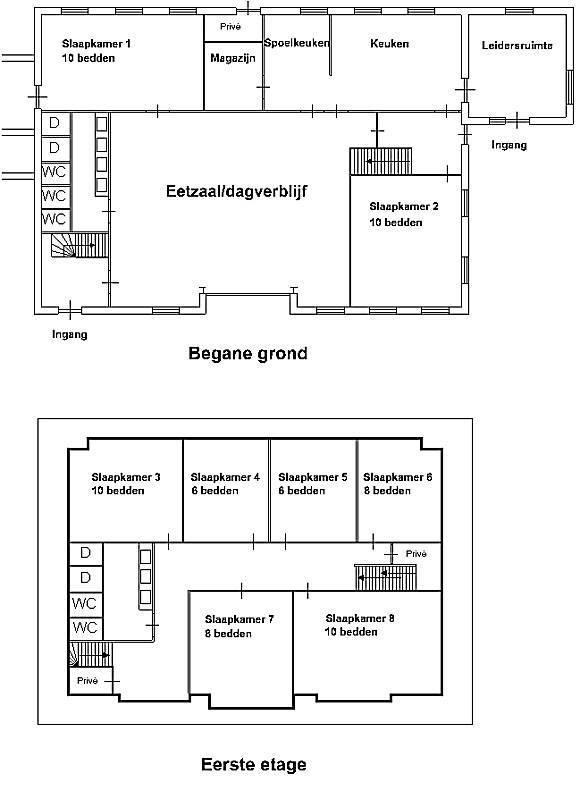 Grundriss der Gruppenunterkunft Paradiso